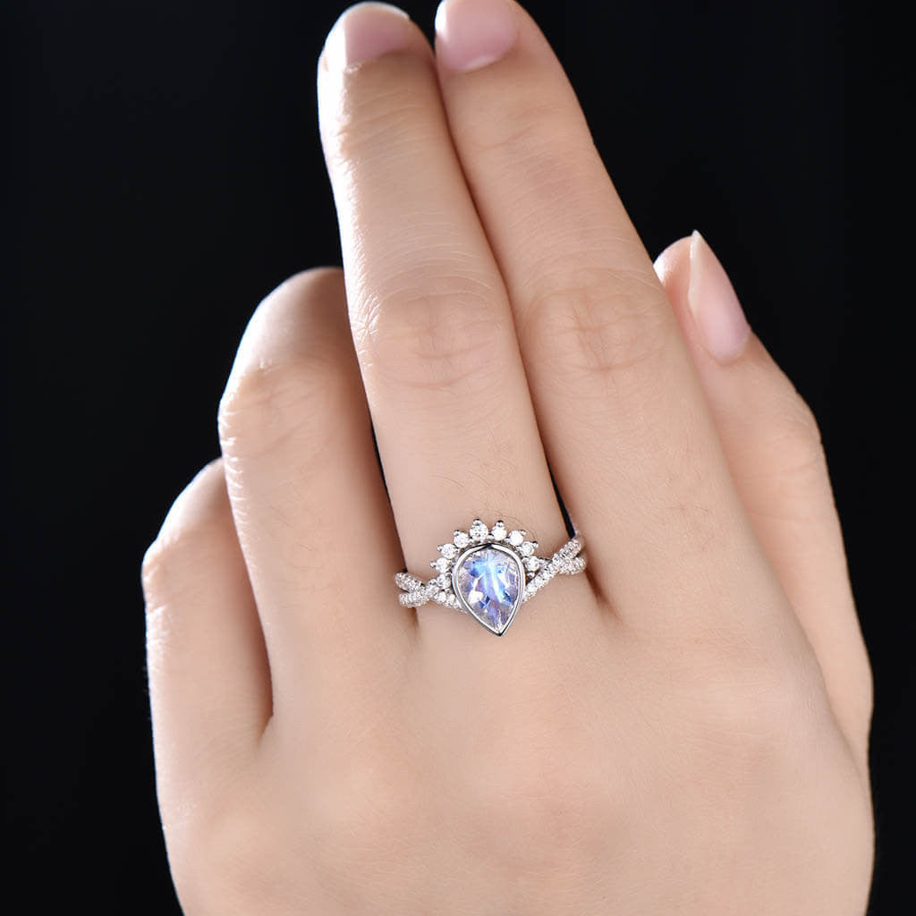 female moonstone engagement ring