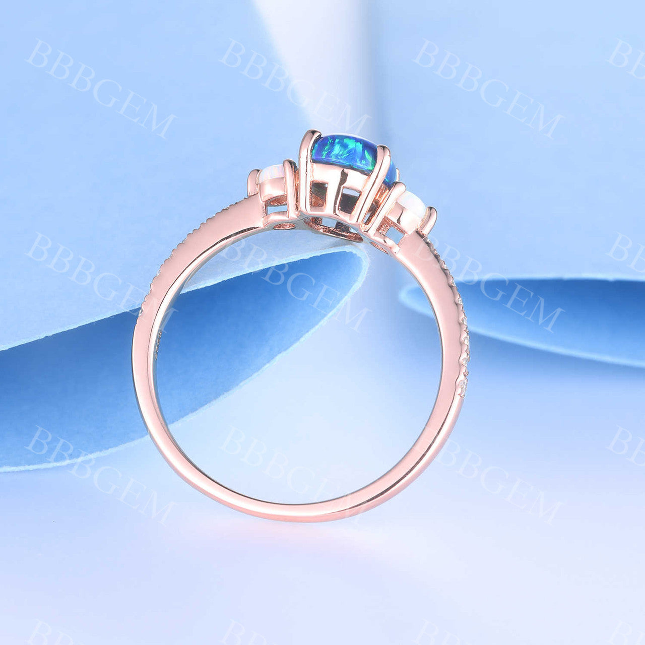 Black Opal Engagement Ring