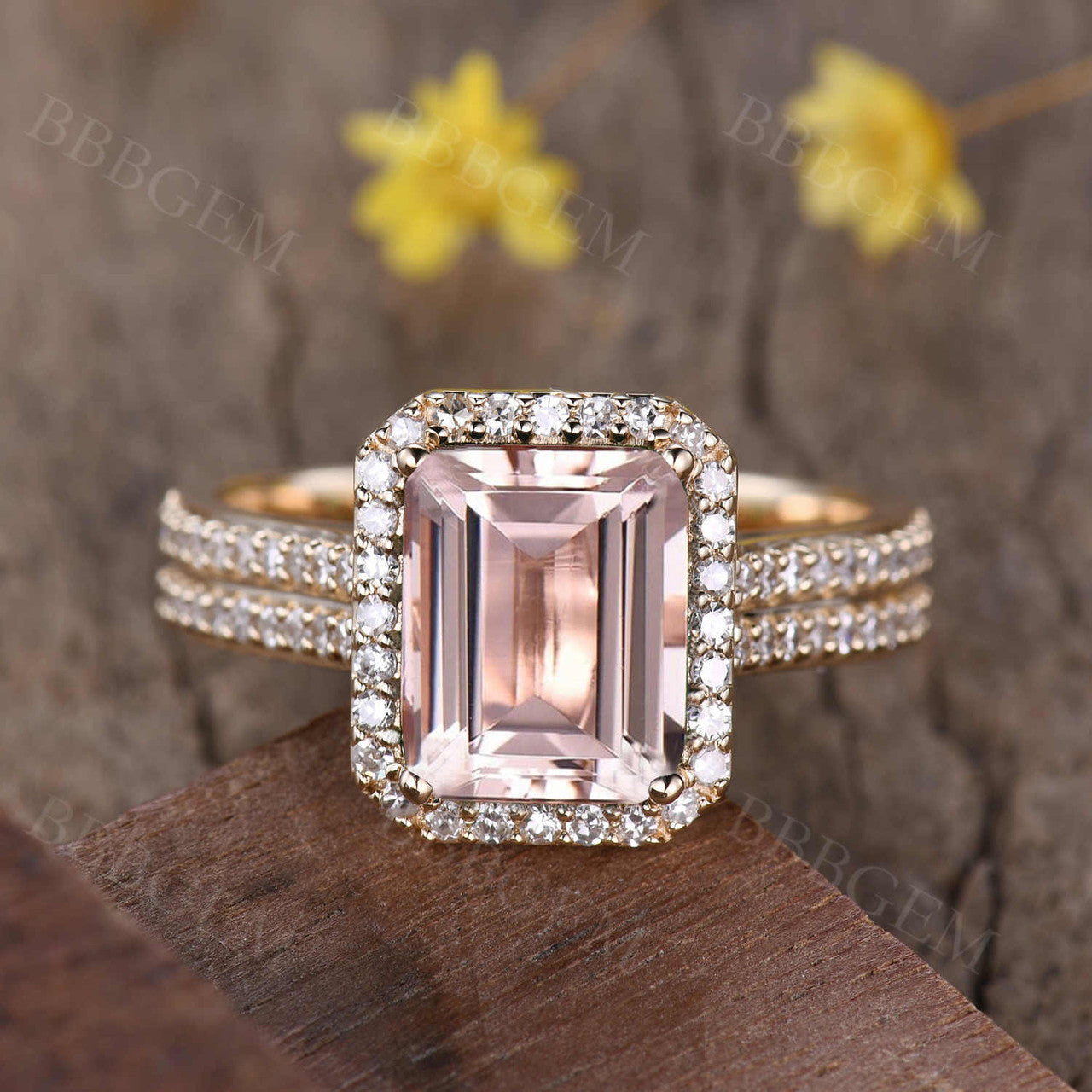 Morganite Ring-BBBGEM Morganite Ring