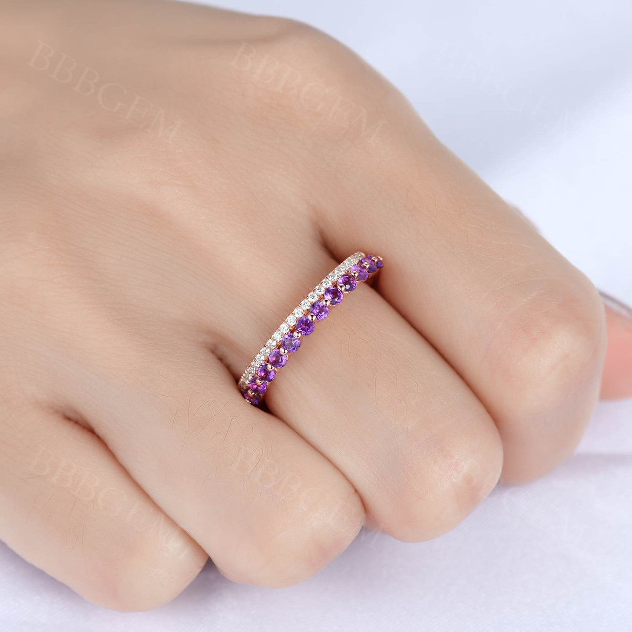 Amethyst Wedding Ring-BBBGEM Amethyst Rings