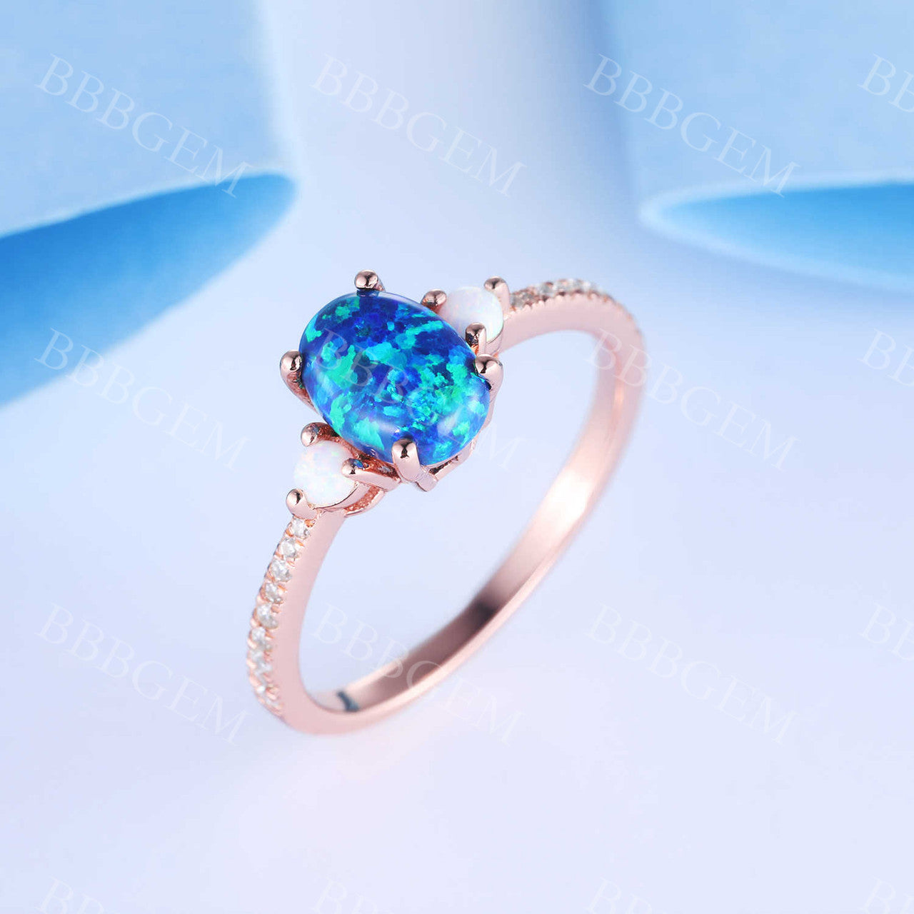 Black Opal Engagement Ring