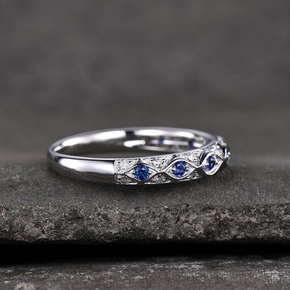 sapphire diamond eternity band