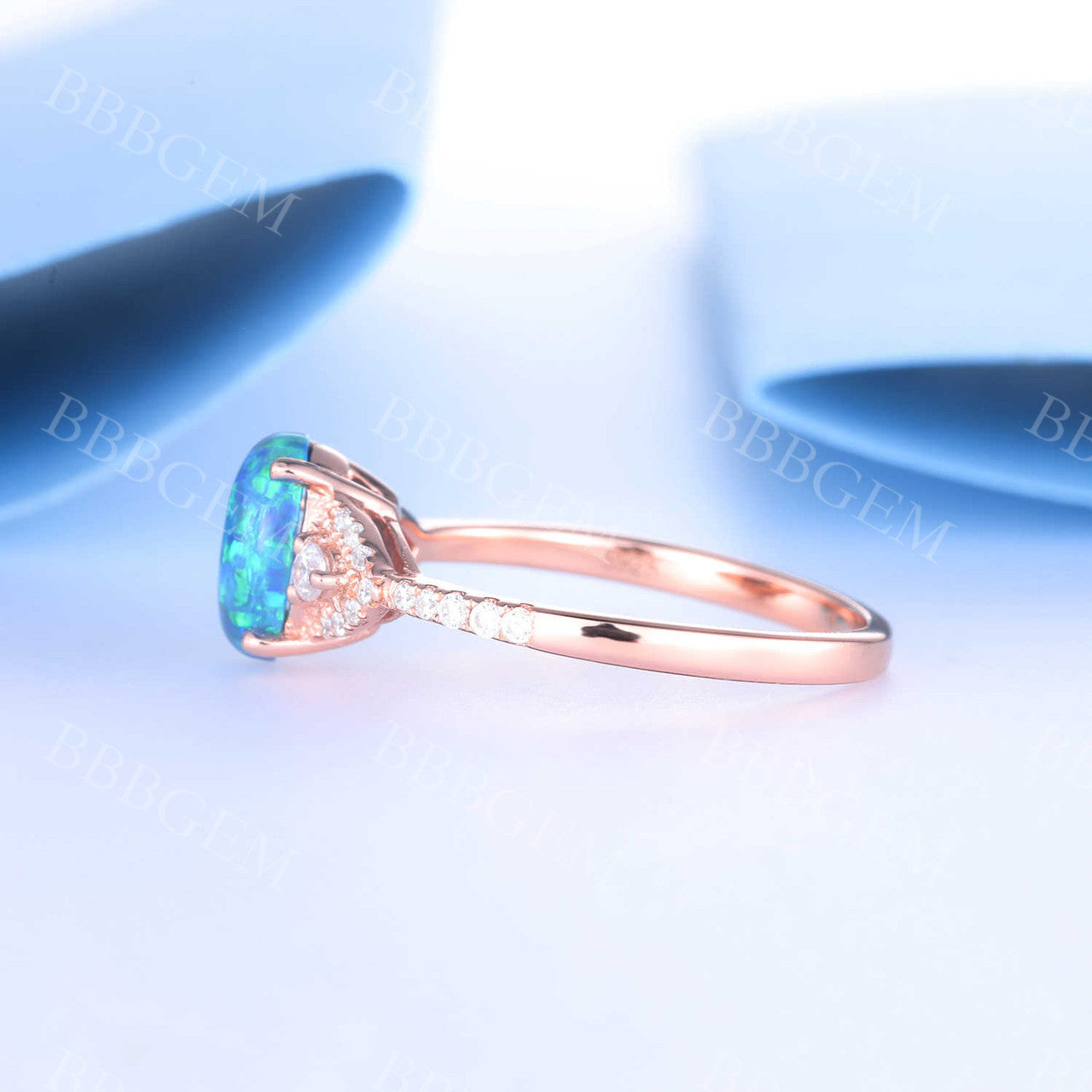 Black Opal Engagement Ring