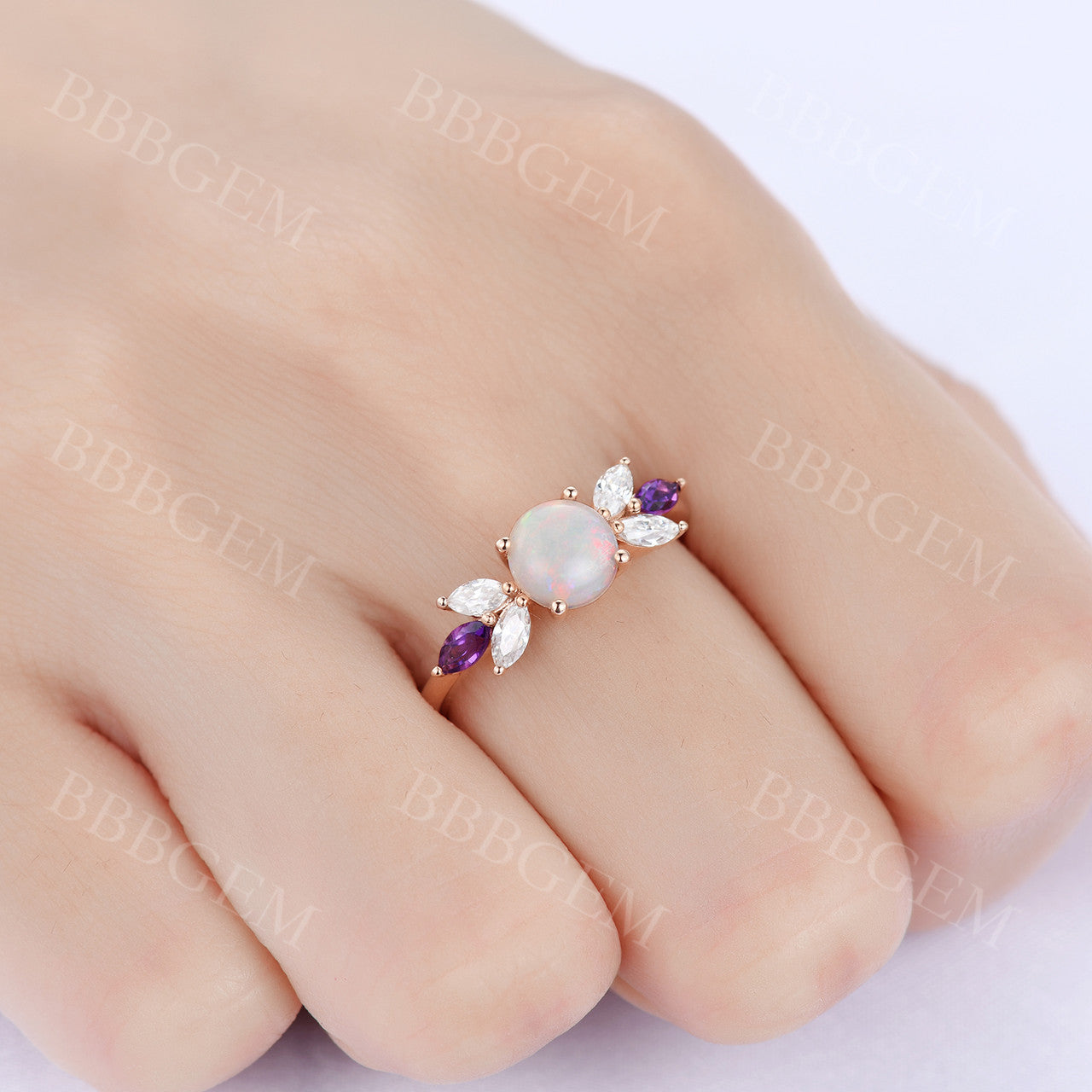 Rose Gold And Opal Ring-BBBGEM Rose Gold Opal Ring