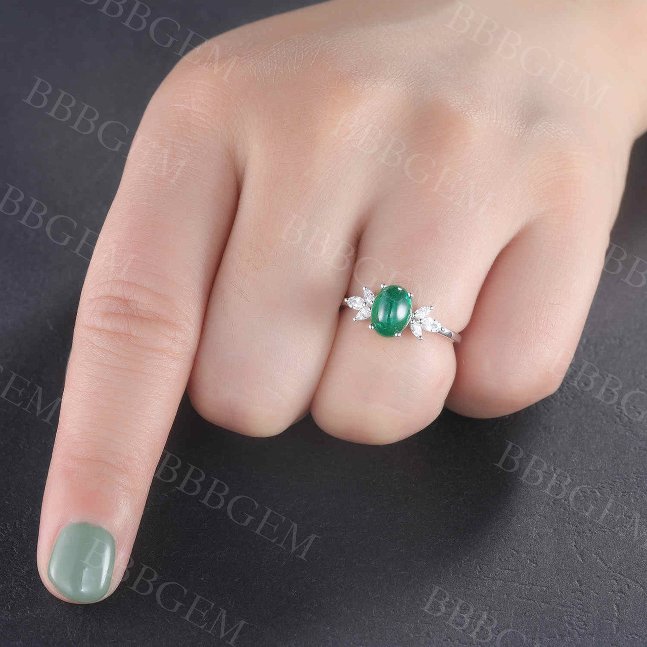 Natural vintage emerald engagement ring 01