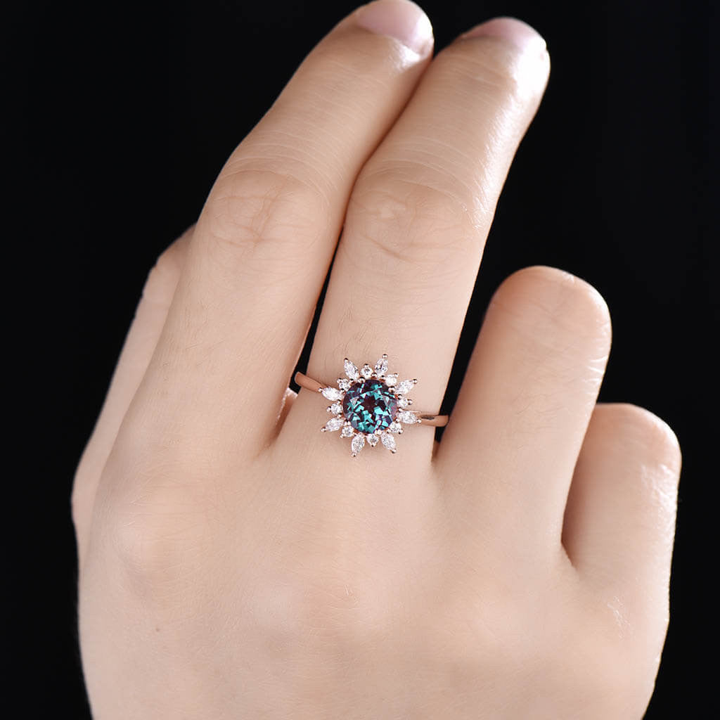 Vintage alexandrite engagement ring 02