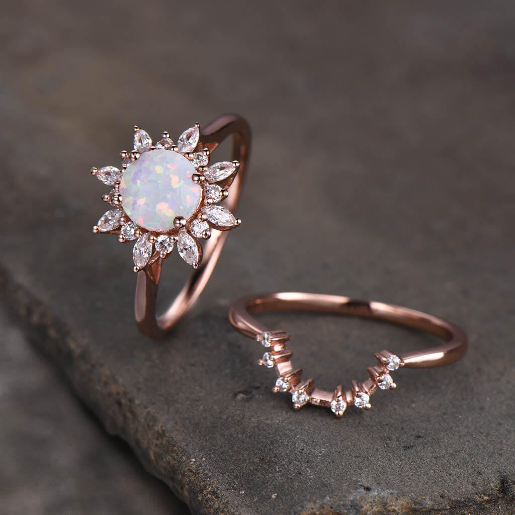 Fire Opal Engagement Ring