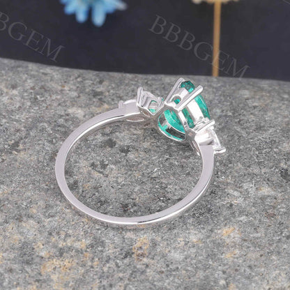 Green Emerald Engagement Ring 07