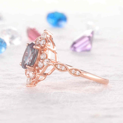 Vintage Filigree Alexandrite Engagement 04