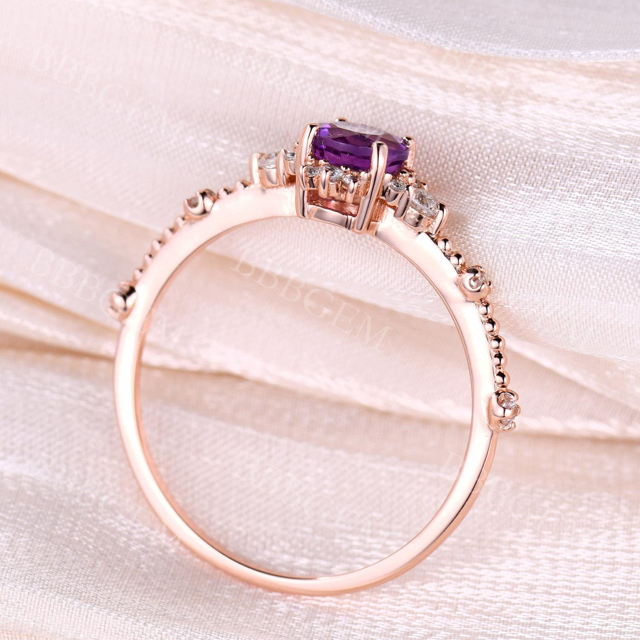 Purple Amethyst Ring-BBBGEM Amethyst Rings