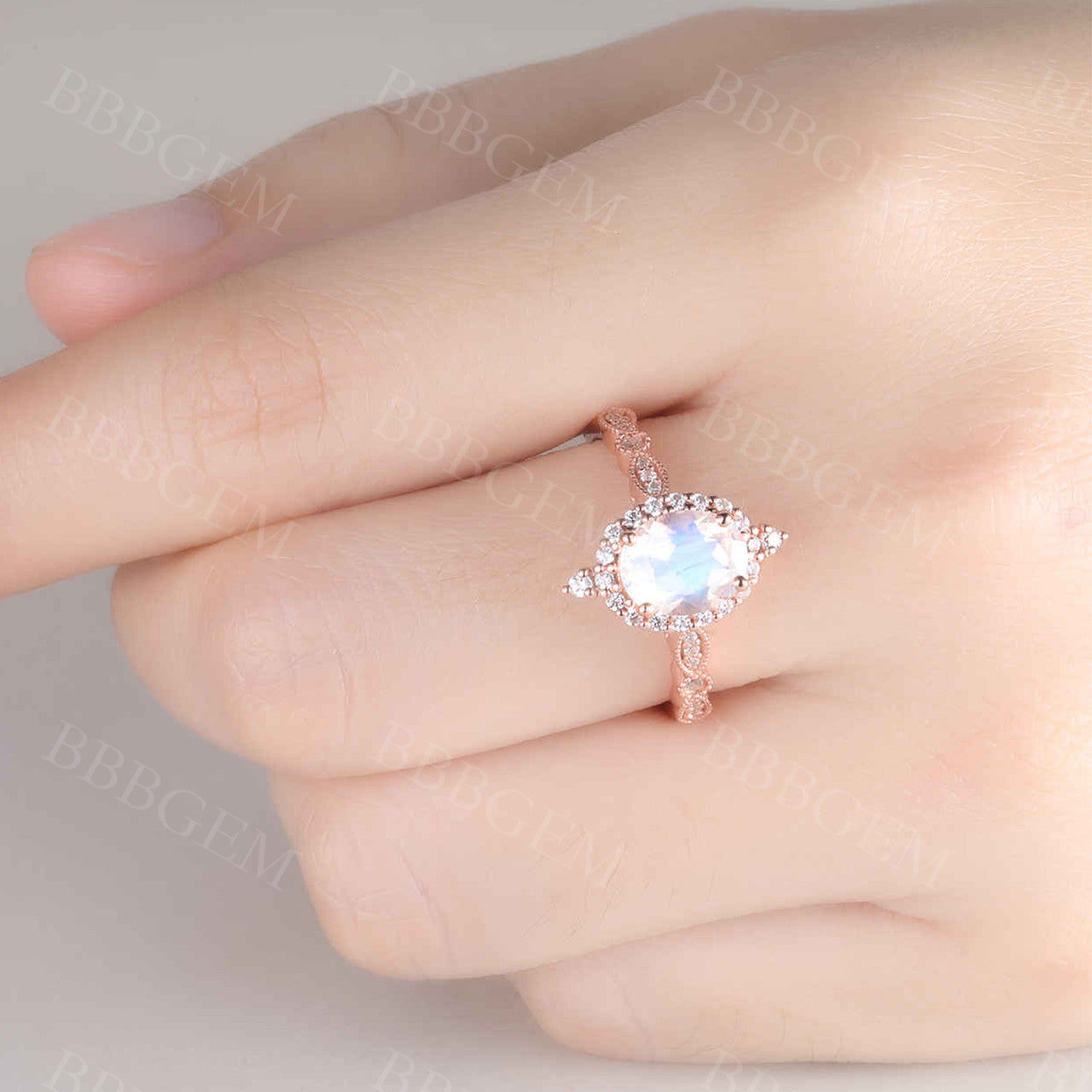 Moonstone Wedding Ring