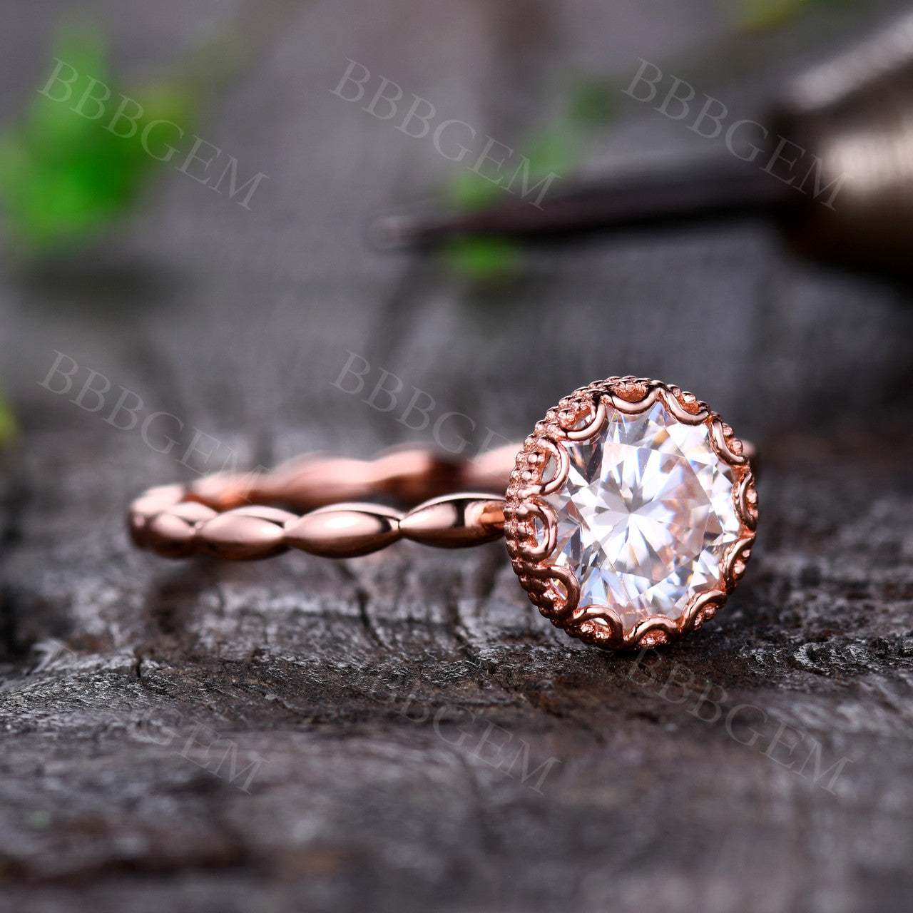 Rose Gold Moissanite Engagement Rings- BBBGEM Moissanite Jewelry