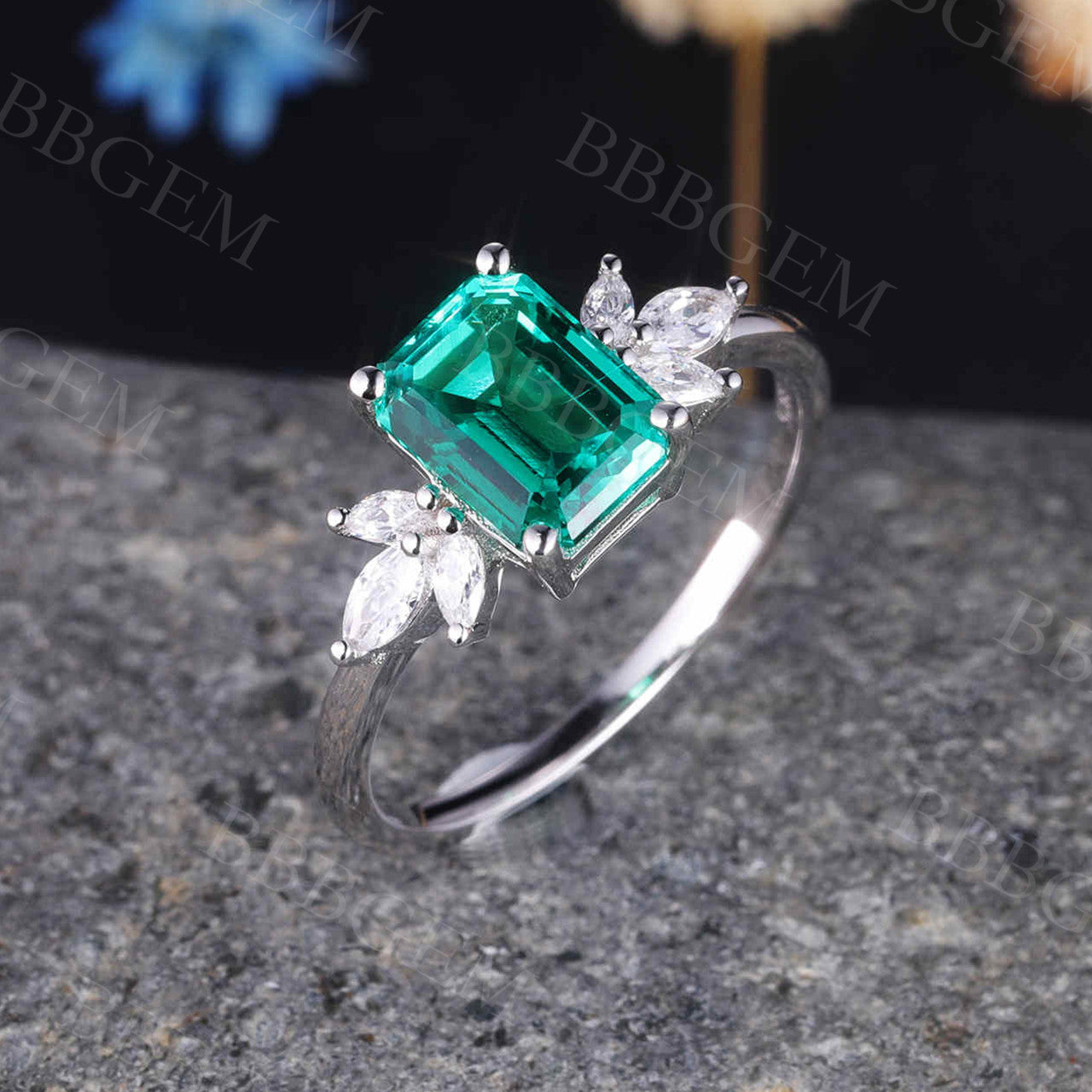 Emerald Cut Emerald Ring 07