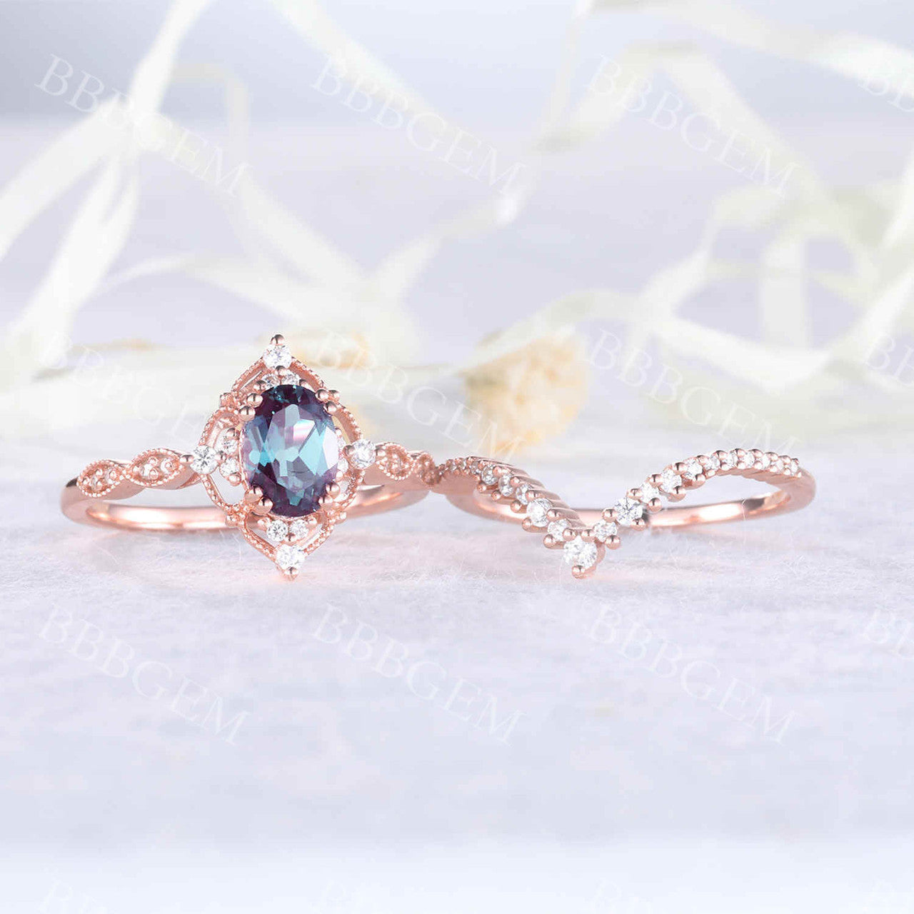 June birthstone ring,color changing alexandrite ring