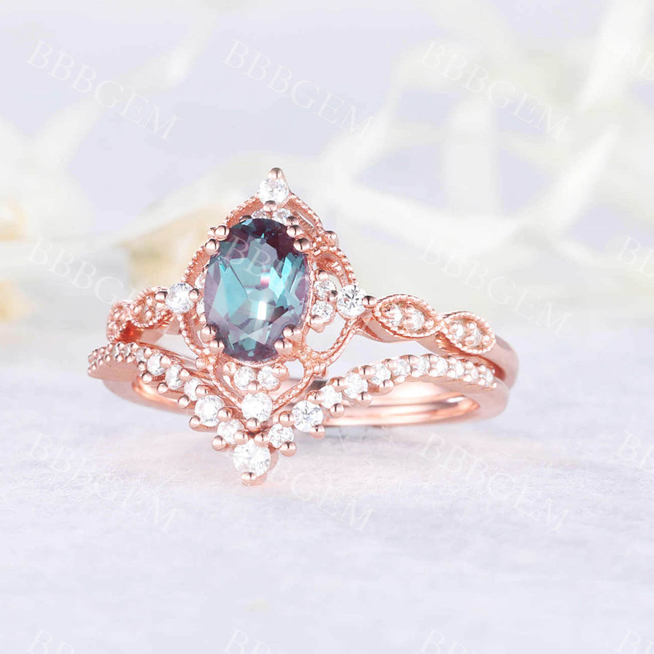 Alexandrite promise rings