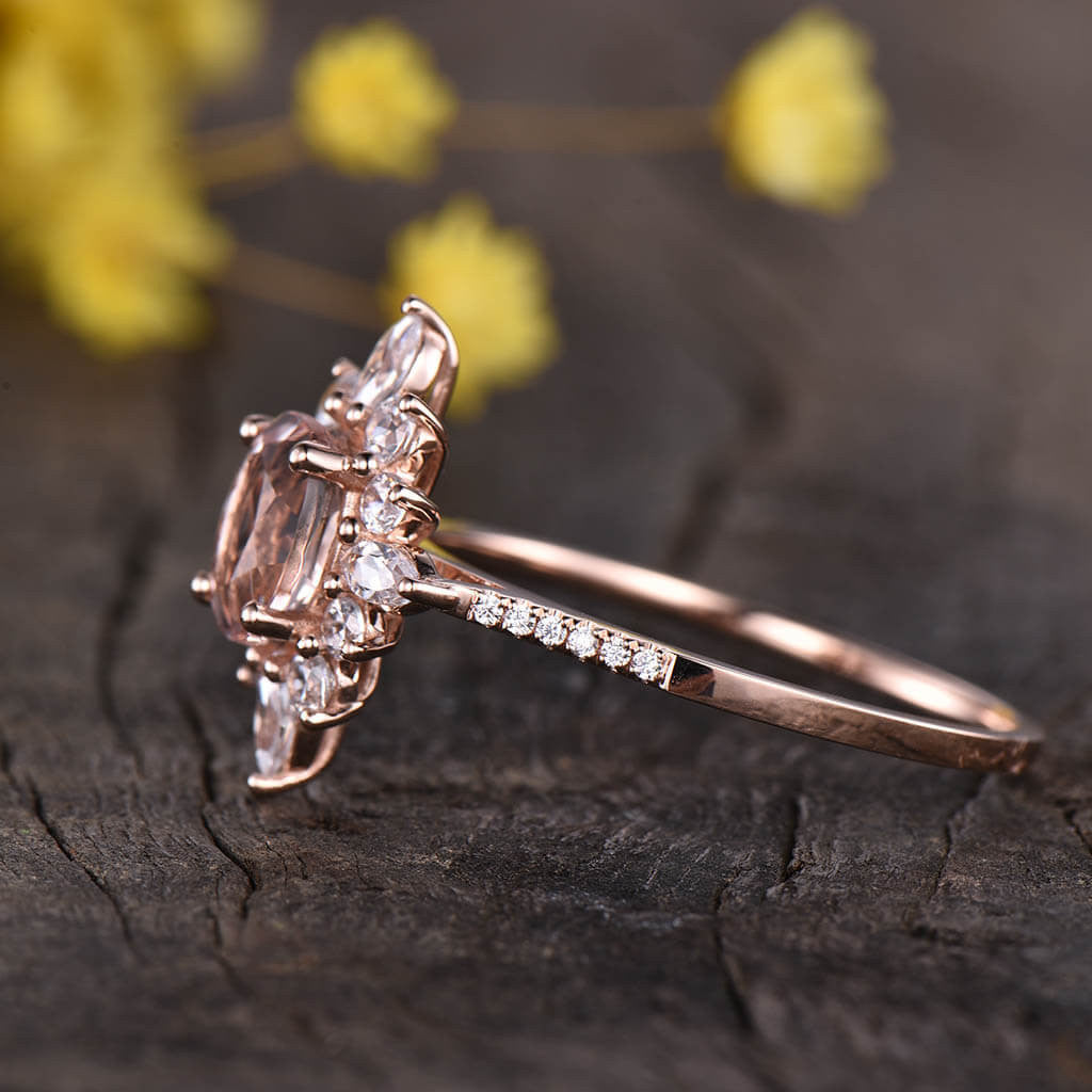 floral rose gold morganite ring 03