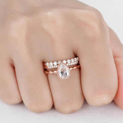 Moissanite Bridal Sets-BBBGEM Moissanite Engagement Rings