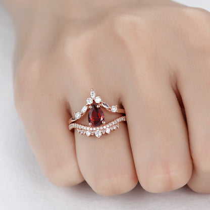 Garnet Promise Rings For Her-BBBGEM Garnet Gemstone Rings For Men