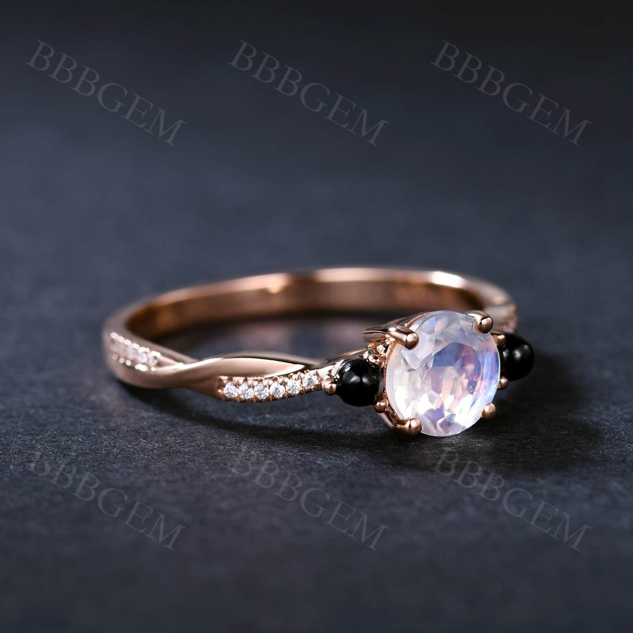 Moonstone Wedding Ring-BBBGEM Moonstone Engagement Ring