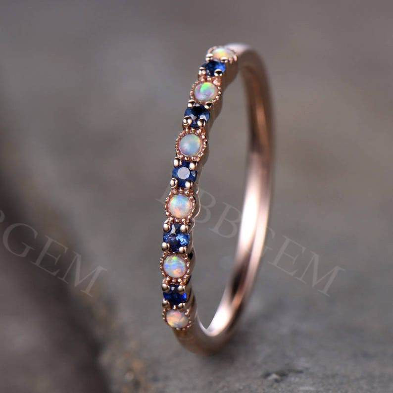 Opal Wedding Rings-BBBGEM Opal Wedding Rings