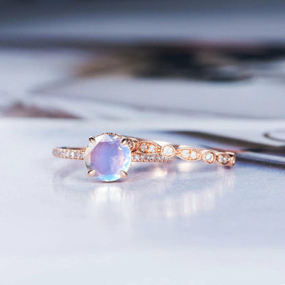 blue moonstone engagement ring