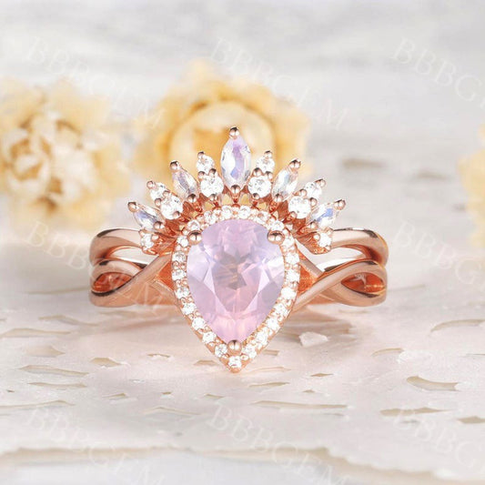 rose quartz promise ring-bbbgem rose quartz promise ring