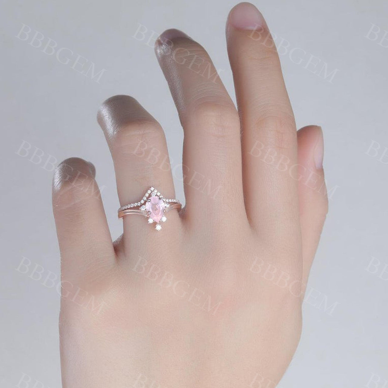 rose quartz engagement ring-bbbgem rose quartz ring