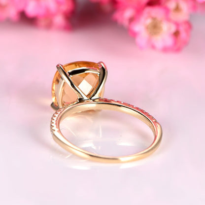 Citrine ring citrine jewelry 14k yellow gold engagement ring natural gemstone diamond band stacking ring anniversary ring custom jewelry