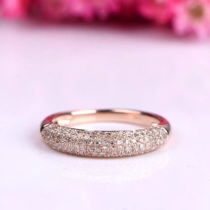 Elegant diamond engagement ring diamond wedding band 14k rose gold anniversary ring promise ring Christmas Gift for her custom ring pave set