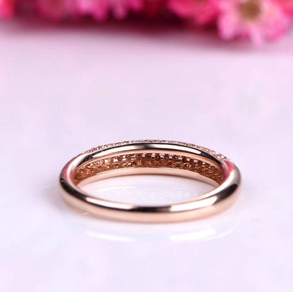 Elegant diamond engagement ring diamond wedding band 14k rose gold anniversary ring promise ring Christmas Gift for her custom ring pave set