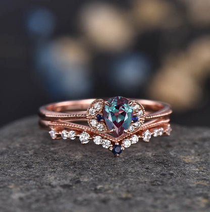 Dainty Rose Gold Blue Opal Engagement Ring Diamond Women Wedding Ring 14K/18K Bridal Promise Anniversary Gift