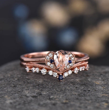 Dainty Rose Gold Blue Opal Engagement Ring Diamond Women Wedding Ring 14K/18K Bridal Promise Anniversary Gift