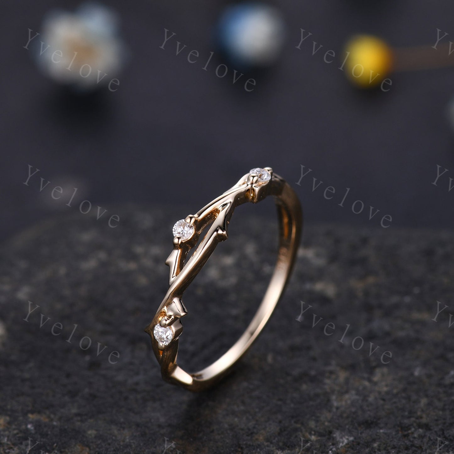 Minimalist Twig Engagement Ring,Twig Matching Band,Women Leaf Diamond Band ,Art Deco Branch Diamond Wedding Band,14k Gold,Twisted Band,Gift