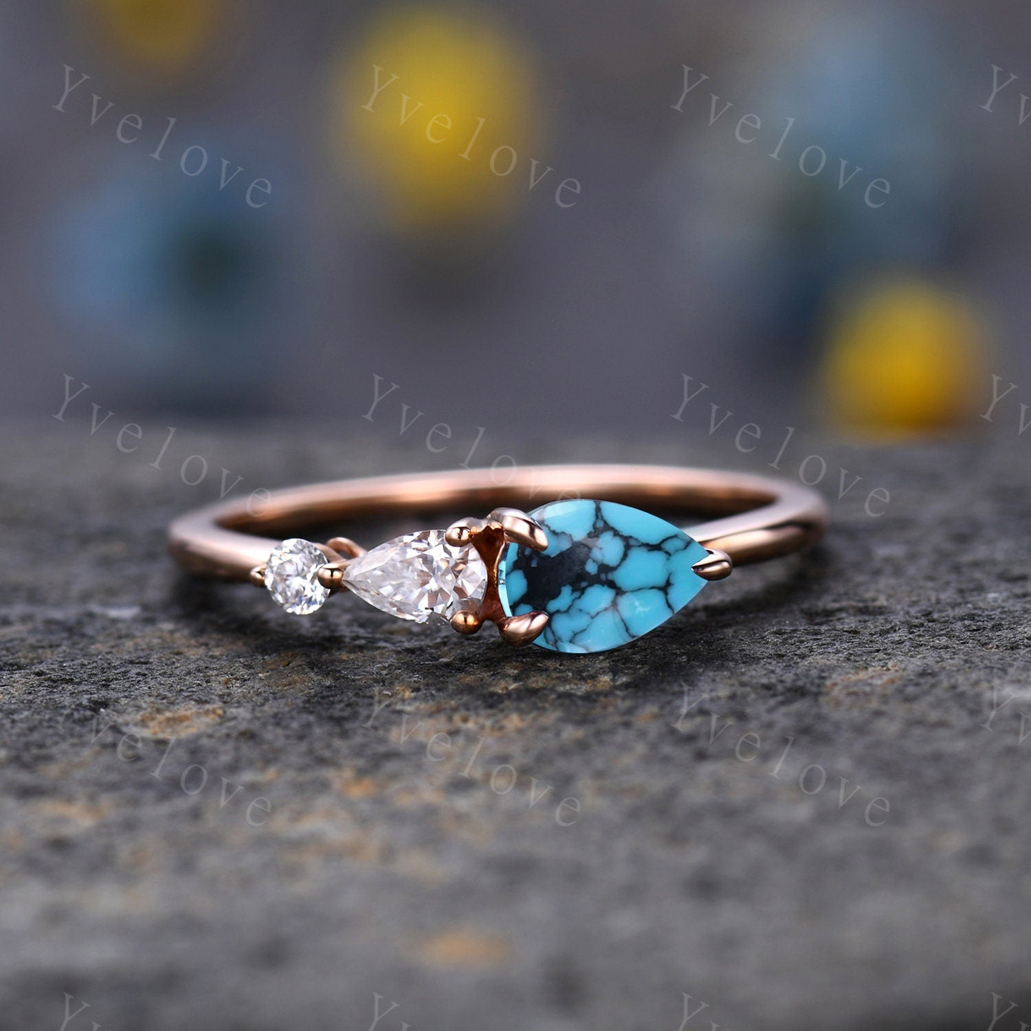 Vintage turquoise 2025 engagement ring